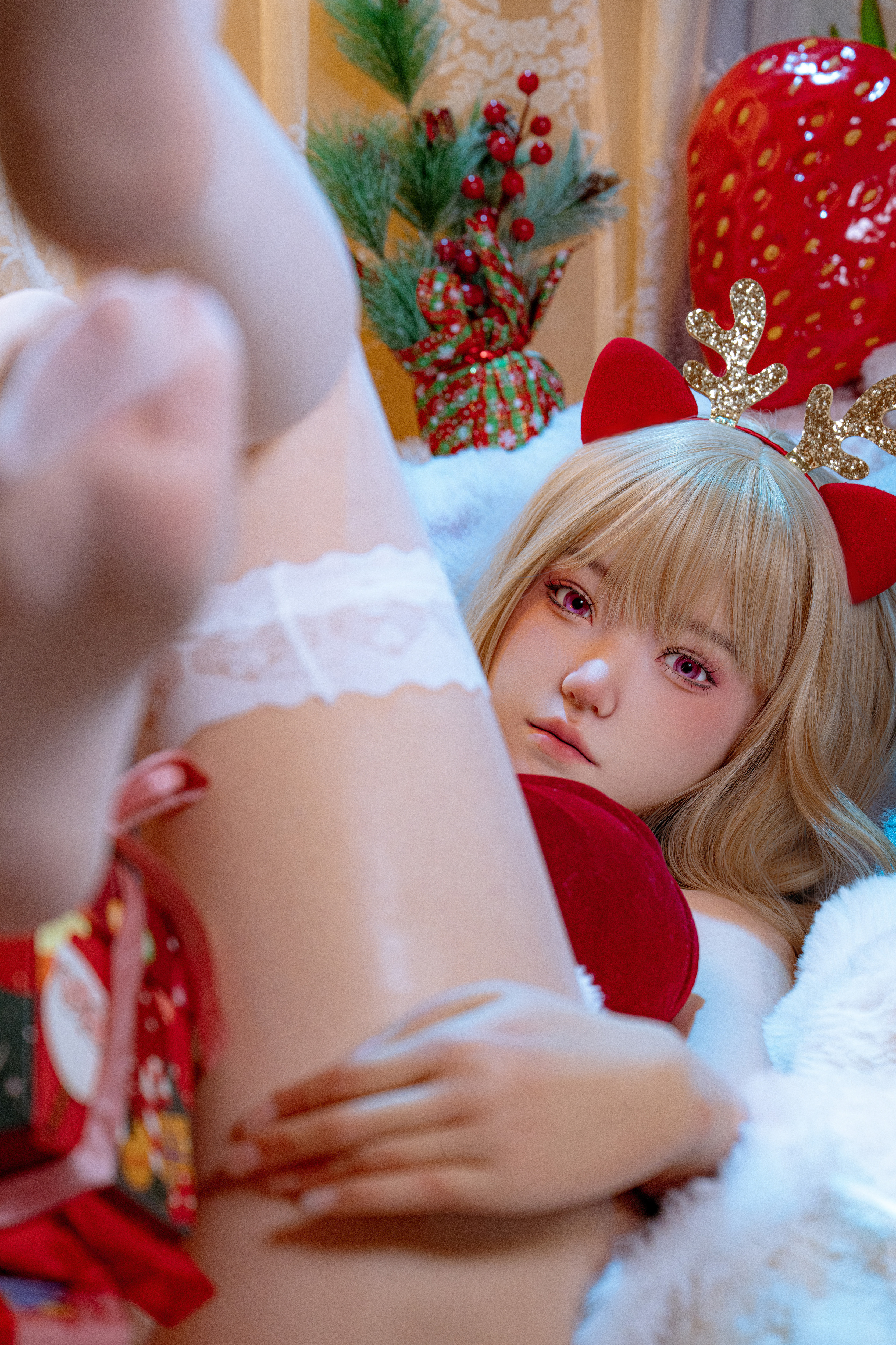 暴雨 153cm 头身一体 4号猫 圣诞节快乐！是谁的小鹿掉购物车了