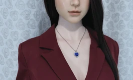 红色西装裙女子，时尚靓丽